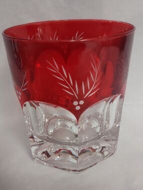 Lenox Winter Greattings Red Ruby Glass  In Perfect Condition....B111